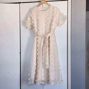 Baltic Born Cream Textured Midi Dress